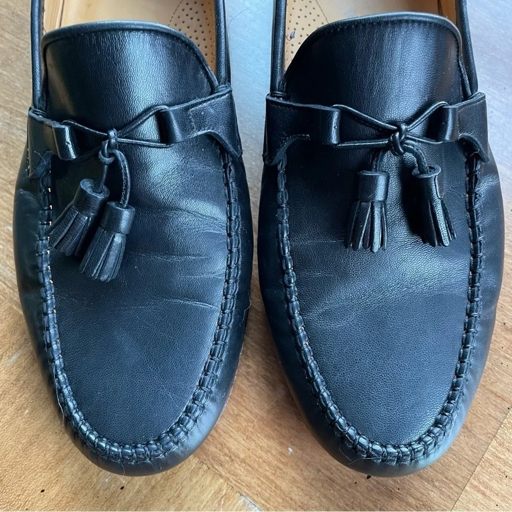 Allen Edmonds Classic Black Leather Tassel Slip-On Loafers Urbino size 11.5 D